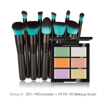 

1Set Make Up Brushes Set Foundation Face Facial Brush With Concealer Palette Makeup 6 Color Palettes Matte Contour Cosmetic Set