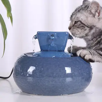 

Smart Ceramics Cat Drinking Feeder Automatic Circulating Water Feeder Pet Water Dispenser 3D Fountain Water Basin Quick Delivery