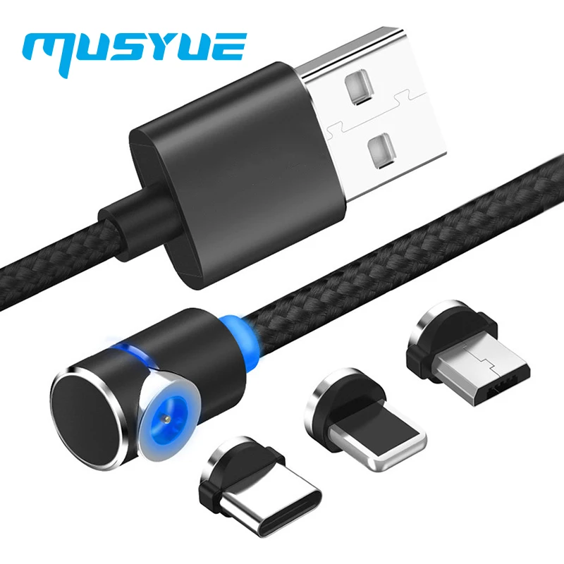 

Musyue Magnetic USB Cable for iPhone XR 7 8 Samsung Note 10 Xiaomi Magnetic Charging USB Type C Micro USB Cable Phone Cables