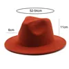fedora hat 54cm small size for kids wide birm solid color felted classic simple child vintage formal autumn winter hat women men ► Photo 1/6