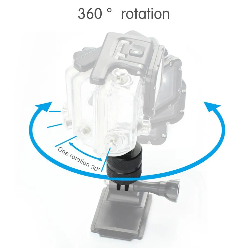 Sports Camera Accessories 360 Degree Rotating Joint Connector Bracket Tripod Mount Adapter for Gopro All Sjcam yi Action Cameras
