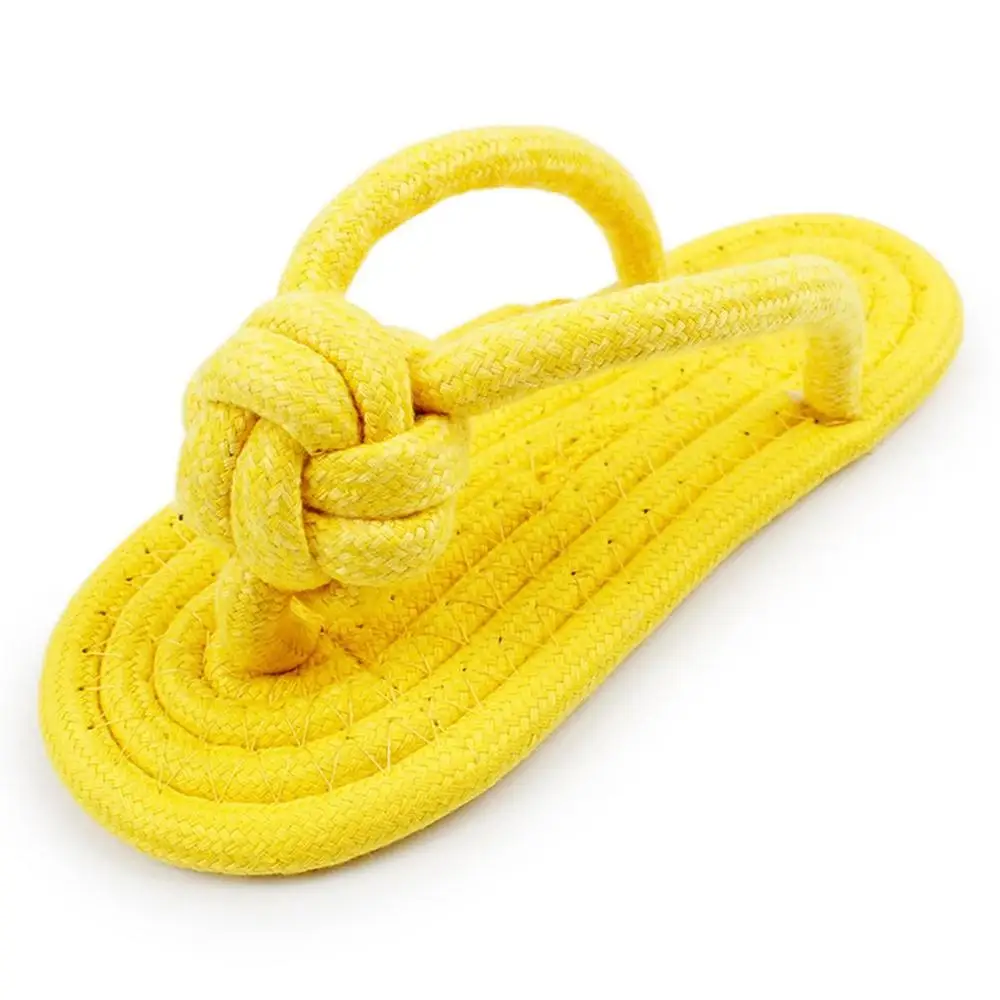 

Cute Flip Pet Dog Toy Cotton Braided Slippers Puppies Chew Play Resistant to Biting