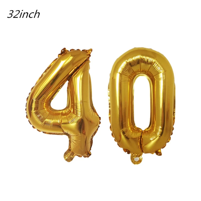 Cheer 40 palloncino in oro nero buon compleanno 40 anni palloncini 40 °  compleanno decorazione per feste adulti Foil Latex Baloon 40 compleanno -  AliExpress