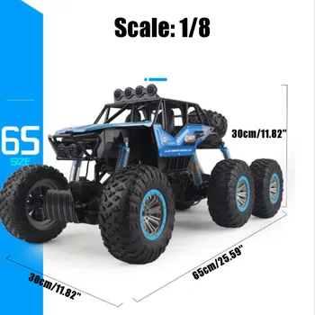 شراء1/8 6WD 2.4GHz RC سيارة اثنين موتور راديو سيارة على الطرق الوعرة التحكم عن بعد روك الزاحف RTR الشاحنات هدايا لعب للأطفال الكبار 60 سنتيمتر