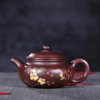 

Yixing Zisha Teapot Purple Clay Teapots Handmade Nihui Fanggu 200cc