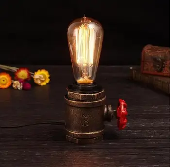 

2020 Promotion New Pipes Lamps And Lanterns, The Individuality Is Contracted, Wrought Small Desk Lamp Of Bedroom Head Of A Bed