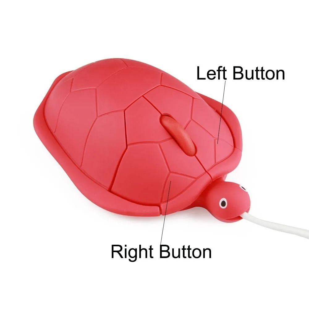 Hot Sale Funny Shaped Cute Turtle Mouse Ergonomic Designed Computer Mouse USB 2.0 3D Wired Optical Mice For PC Laptop