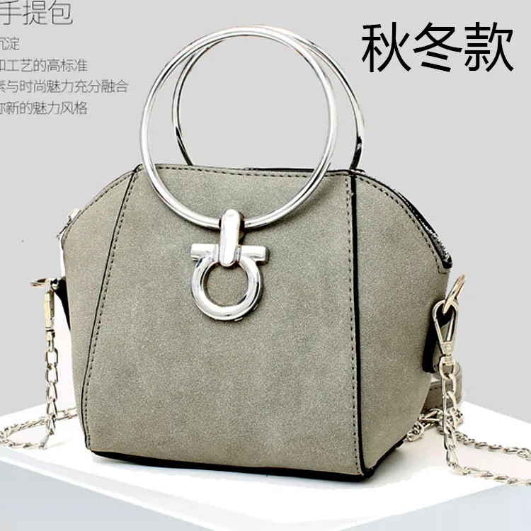 

2019 New Style WOMEN'S Bag Metal Ring Square Sling Bag Chain Fashion Handbag Shoulder Bag WOMEN'S Bag