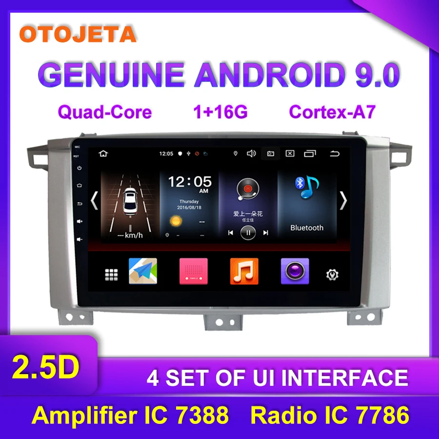 

Factory direct sales OTOJETA Android 9.0 Car Multimedia Radio For Toyota LANDCRUISER 100 2005 video tape recorder GPS Navigation