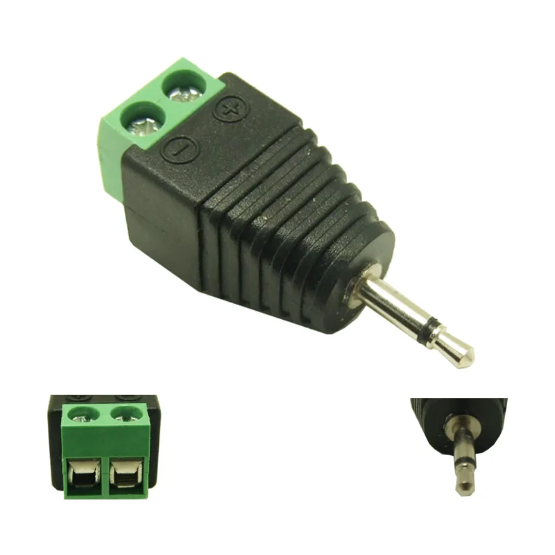 5pcs 2.5mm 2.5 mm 3/32&quot jack mono male Video AV Balun to Screw Terminal 2poles 2 poles 2pins Block Plug connector | Электроника