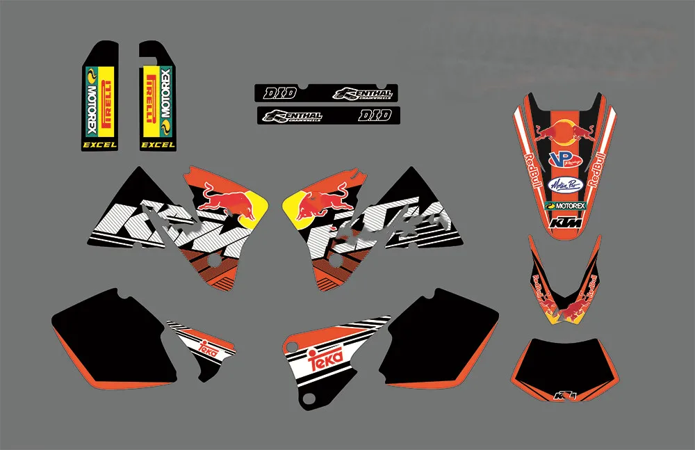 3 м EXC 2001 2002 наклейки бесплатно заказанные акрилатовые номера имена для KTM SX EXC 250 300 350 400 520 MXC 200 300 2001 2002 - Цвет: as shown