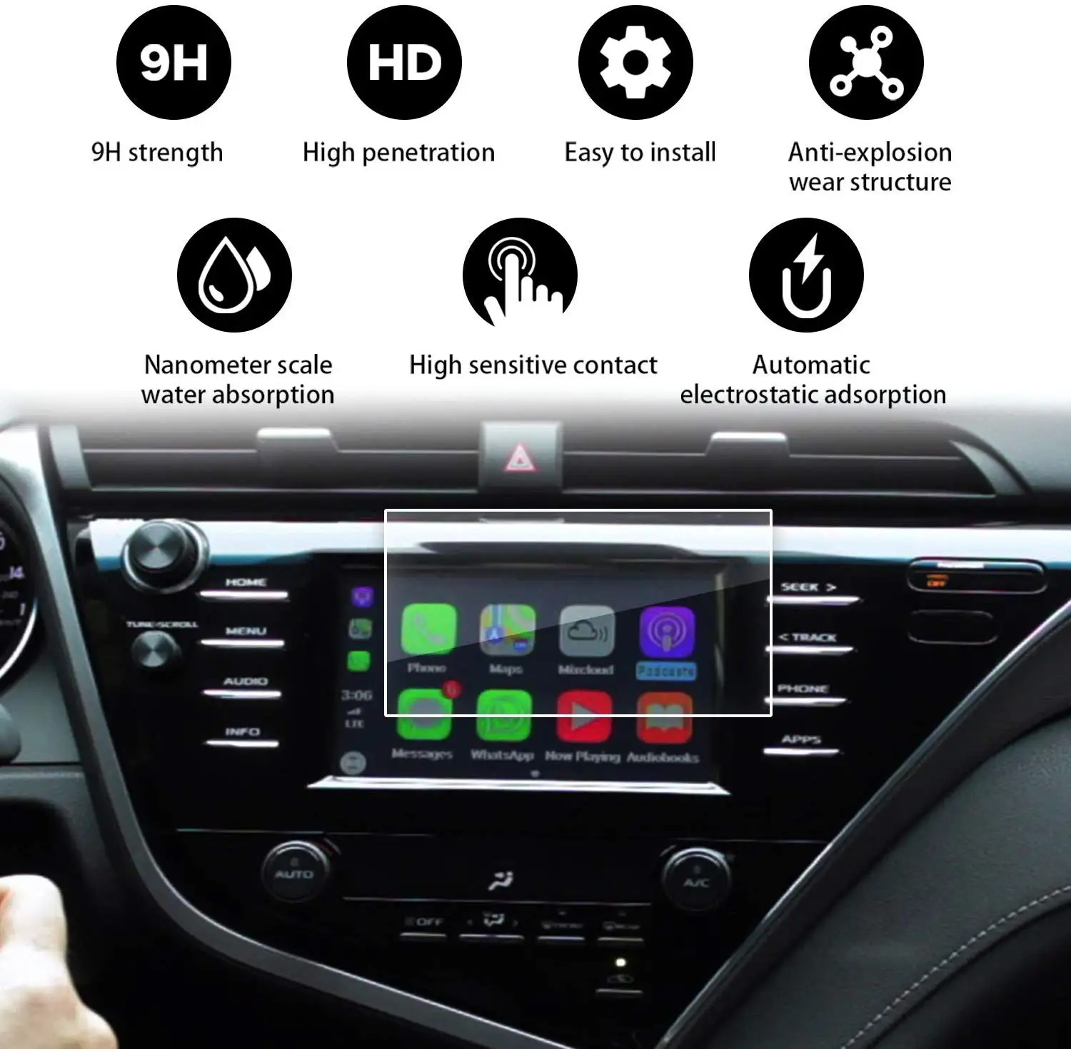 

For Toyota Camry LE SE 2018 7 Inch Navigation Display Tempered Glass Screen Protector Navigation Touch Screen Protector