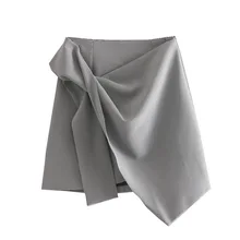 Женская клетчатая модная клетчатая посылка, короткие юбки трапециевидной формы, тонкие, Ins Harajuku, повседневные, асимметричные, Faldas Mujer Moda