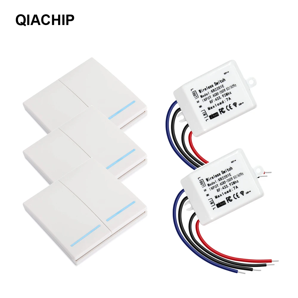 QIACHIP 433Mhz 86 Тип Портативный RF беспроводной переключатель светильник
