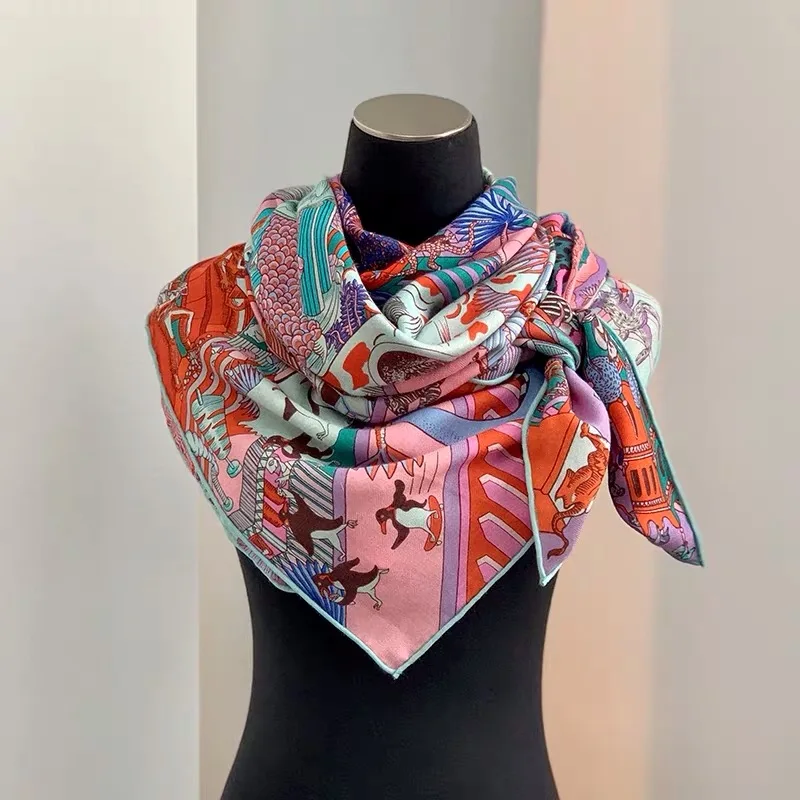 

2019 new arrival autumn winter leopard 70% cashmere 30% silk big scarf 135*135 cm warm fashion wrap shawl for women lady girl