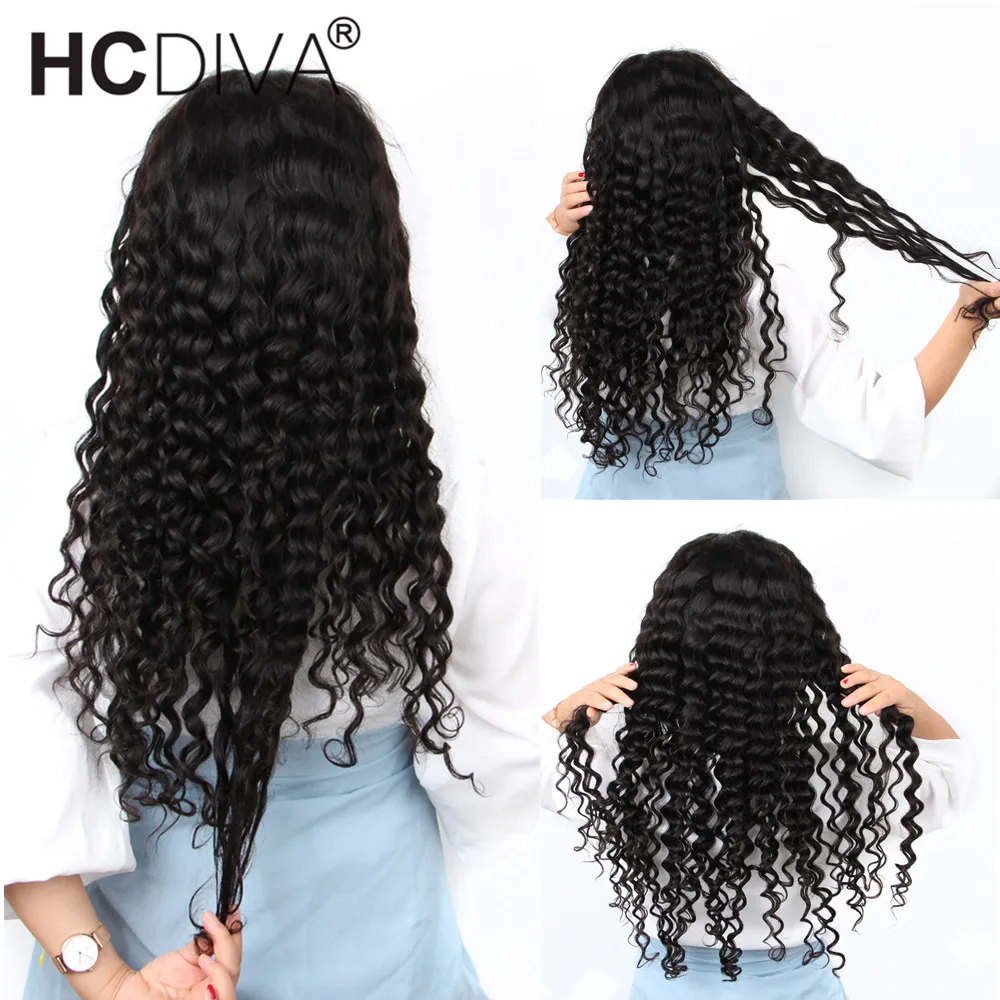 

360 Lace Frontal Wig Pre Plucked With Baby Hair 150% Malaysian Deep Wave Lace Frontal Wig Remy Human Hair Wigs For Black Women