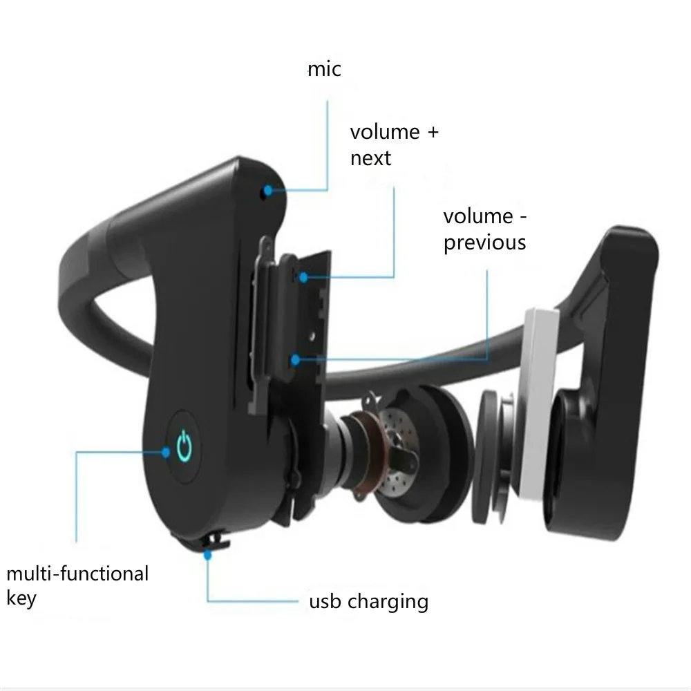 Наушники с костной проводимостью Bluetooth наушники активным шумоподавлением
