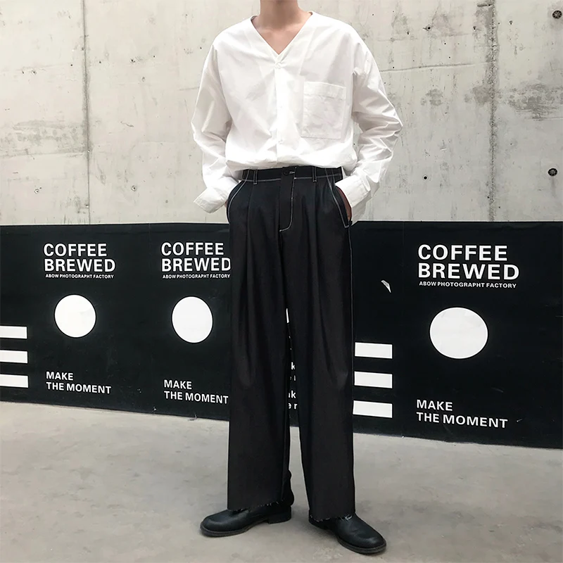 Men Straight Pants Vintage Fashion 