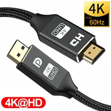 Wyświetlacz 4K @ 60Hz Port na kabel HDMI DisplayPort HDMI DP na HDMI2.0 DP 1.2 na PC Lenovo Laptop HDTV projektor wideo kabel Audio
