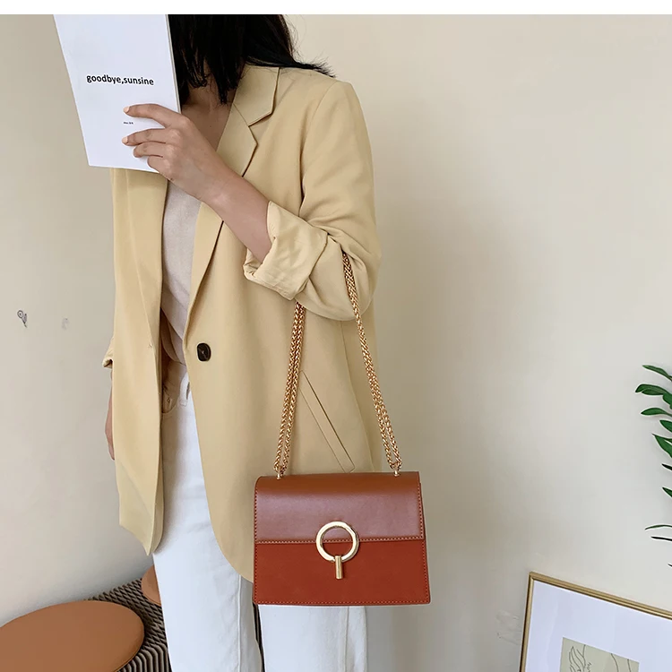 Elegant Female Flap Square bag Fashion New High Quality Leather Women's Designer Handbag Lock Chain Shoulder Messenger Bags