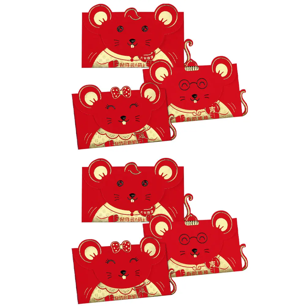 6 шт китайский год красные карманные конверты деньги на удачу карманы для свадьбы Вечерние Сумки на год - Цвет: A1