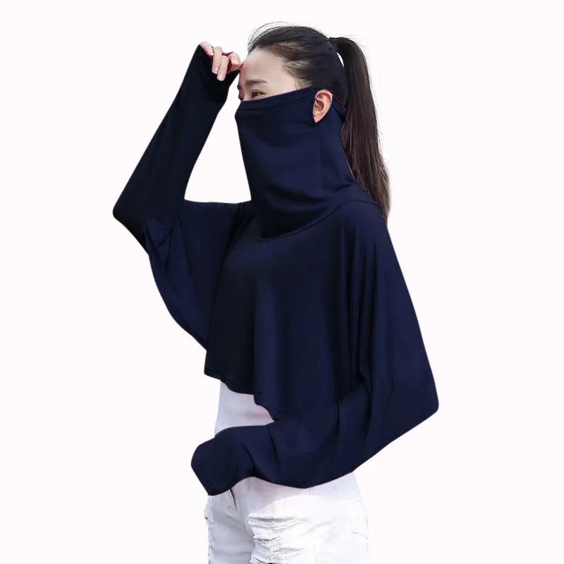 Muslim Face Mask Islamic Scarf Veil Sunscreen Tops UV-proof Outdoor Travel Cycling Bonnet Inner Neck Cover Full Sleeve Niqab |