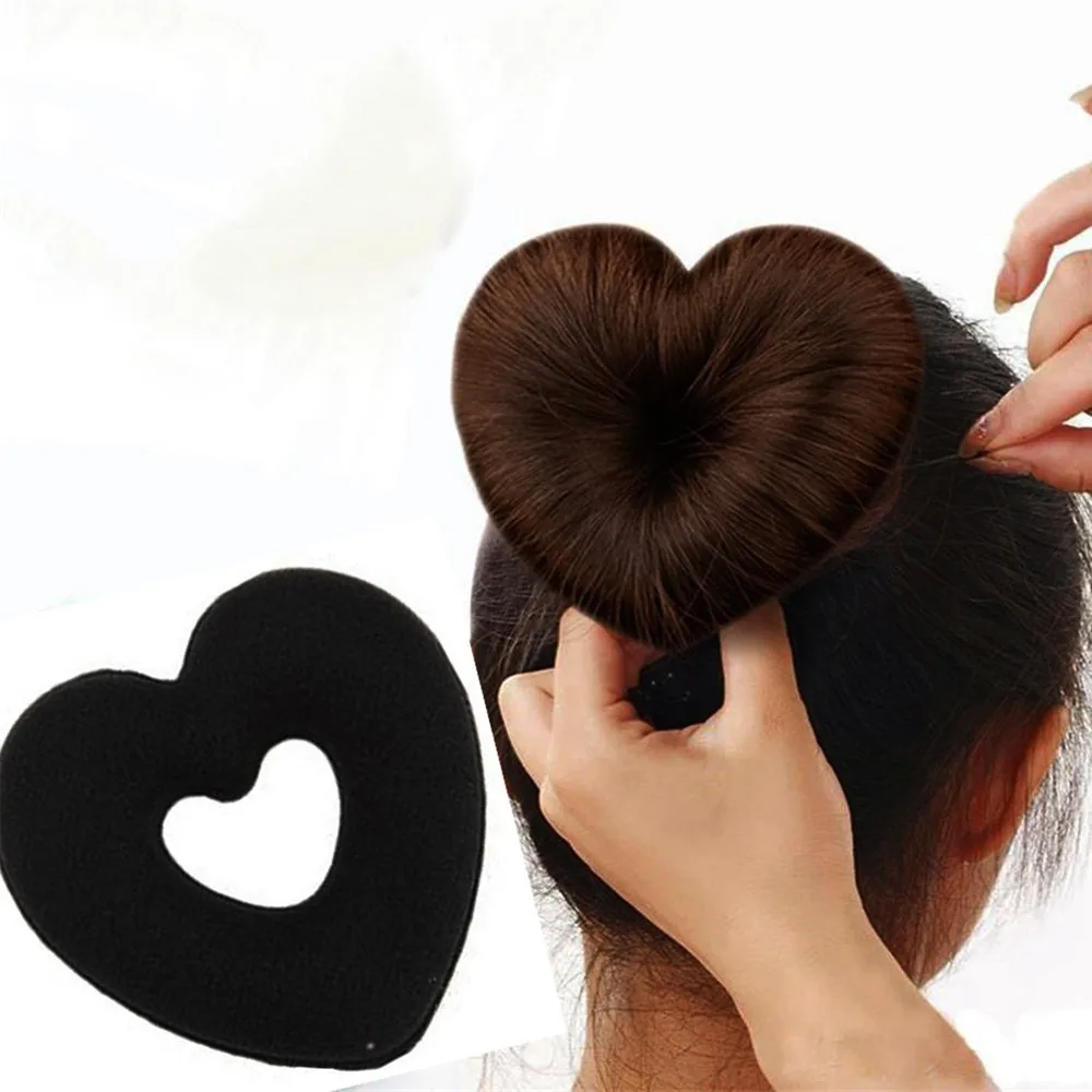 Сердце пончик бутон обертывание волос кольцо бутон клип набор волос-updo производитель веревка парикмахерские держатель Волшебные Инструменты для стрижки детей и женщин