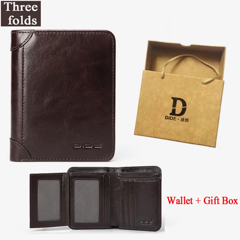 756 brown and box DIDE, классический стиль, кошелек, натуральная кожа, мужские кошельки, короткий, мужской кошелек, держатель для карт, кошелек, мужской, модный, высокое качество, маленький, тонкий - Цвет: 756 brown and box
