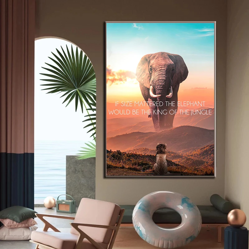 

Fantasy Elephant Animal Canvas Painting Wall Art Modern Poster Cuadros For Home Living Room Decor Wall Pictures Prints No Frame