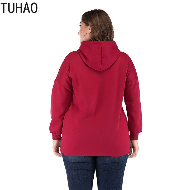 TUHAO размера плюс 5XL 4XL 3XL толстовки свитшоты женские буквы с длинным рукавом женские толстовки Топы Повседневная Толстовка Feminino LW113