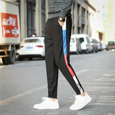 Shun princes Store мужские s Новая мода микро-эластичные мужские повседневные брюки европейский размер мужские спортивные штаны для бега размера плюс черные
