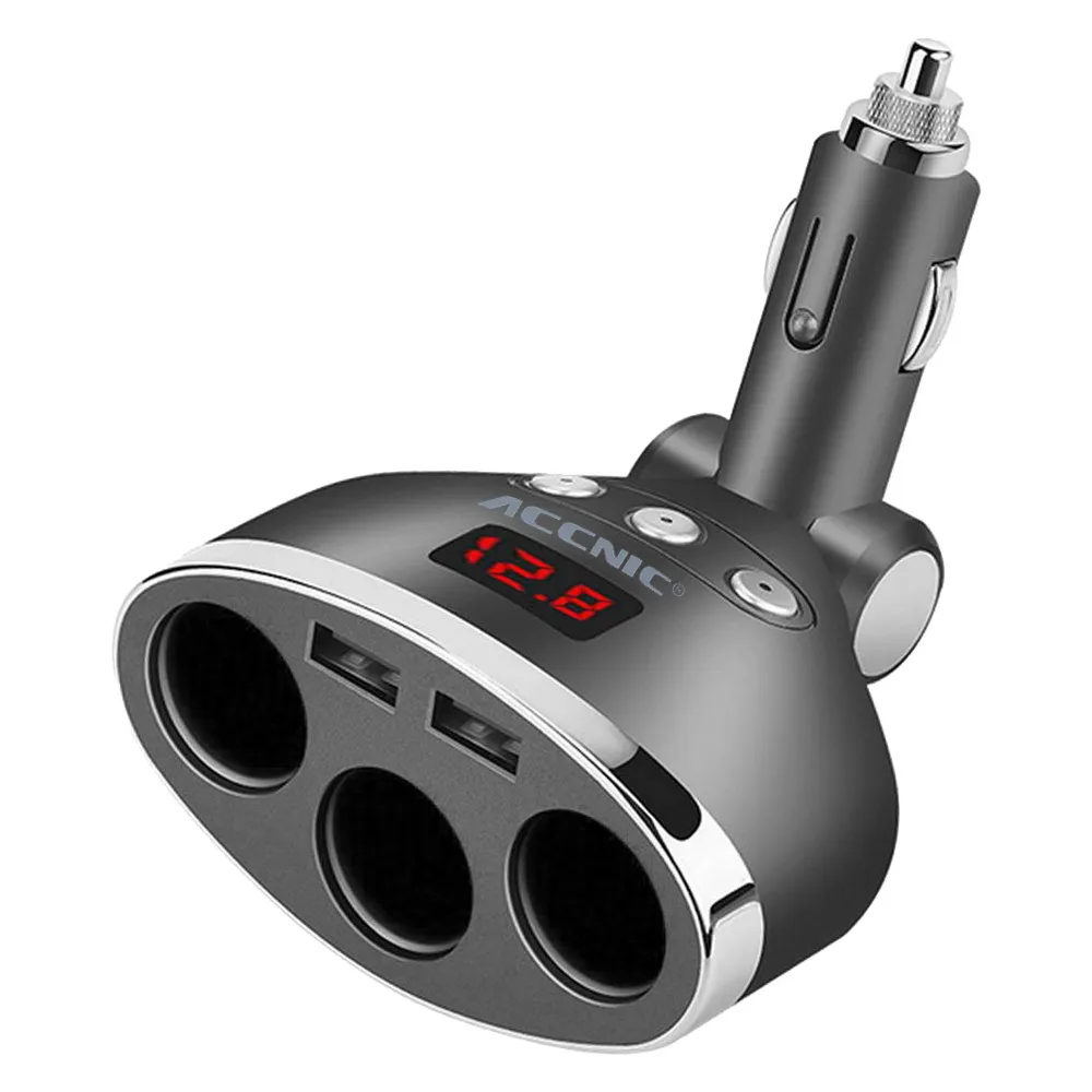 12 V-24 V автомобильный прикуриватель 3 сдвоенная розетка сплиттер светодиодный USB Зарядное устройство Мощность адаптер 1A 2.1A 100W Напряжение монитор для телефона