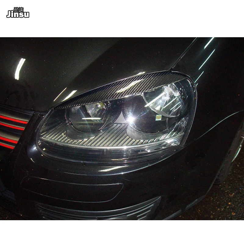 High Quality Real Carbon Fiber decoration Headlights Eyebrows Eyelids cover for VW golf 5 MK5 GTI R32 2005 2006 2007 2008 2pcs | Автомобили