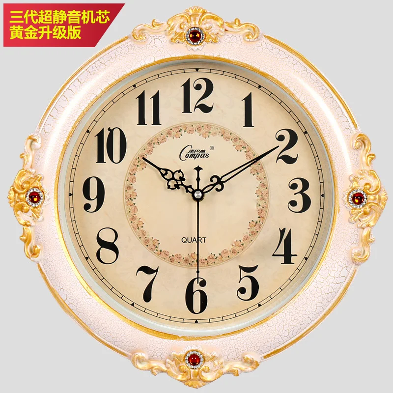

Vintage Silent Wall Clock Modern Design Europe Style Retro Wall Clock Luxury Living Room Relogio Parede Kitchen Watch JJ60WC