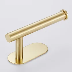Self Adhesive Toilet Paper Holder Black Gold Plating Roll Paper Holder Towel Ring Rail Holder Stainless Steel Holders