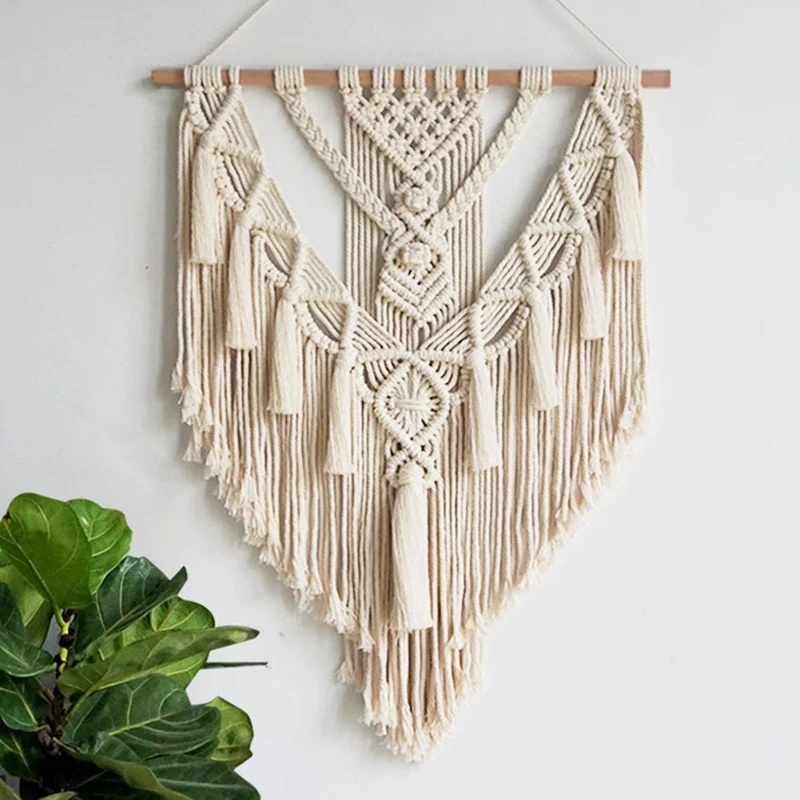 Makramee Wandbehang Wandteppich Dekor Boho Stil Bohemian Woven Home Dekoration Zimmer Dekor_voghion.com