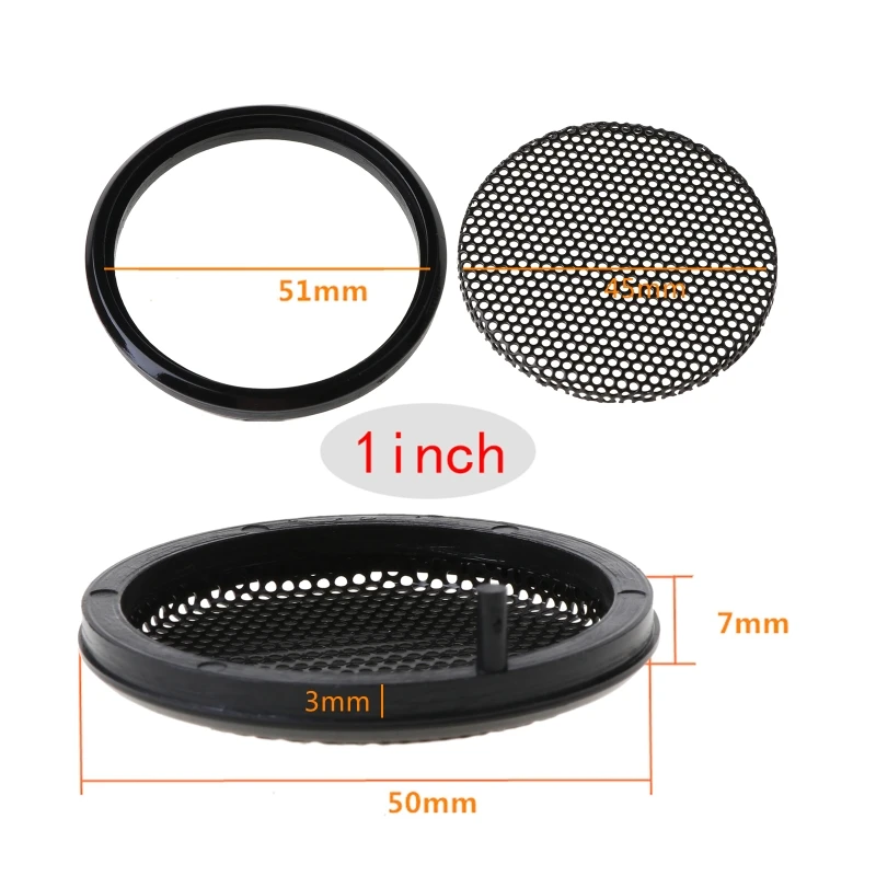 1/2/3/4/5/6 pulgadas negro Parrilla de altavoz de coche cubierta protectora de bocina redonda círculo cercado red DIY accesorios decorativos