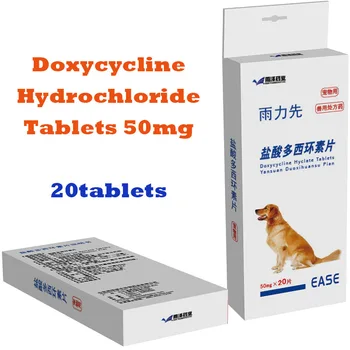 

Doxycycline Hydrochloride Tablets 50mg Vibramycin For Dogs&Cats 20 tablets