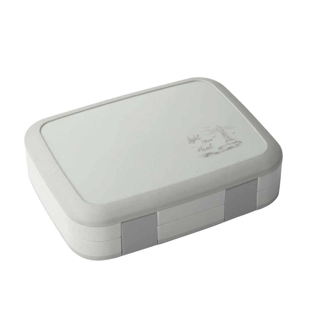 gray 5 сетки BPA Бесплатный Ланч-бокс для детей с отсеком Microwavable картонная коробка Герметичный пищевой контейнер ланчбокс для пикника - Цвет: gray