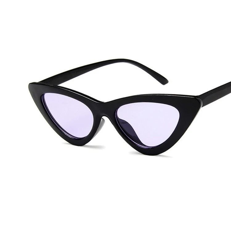 Ретро Солнцезащитные очки женские кошачий глаз треугольные солнечные очки милые женские сексуальные винтажные Ретро очки модные солнцезащитные очки Oculos UV400 Jenner - Цвет линз: C8Purple