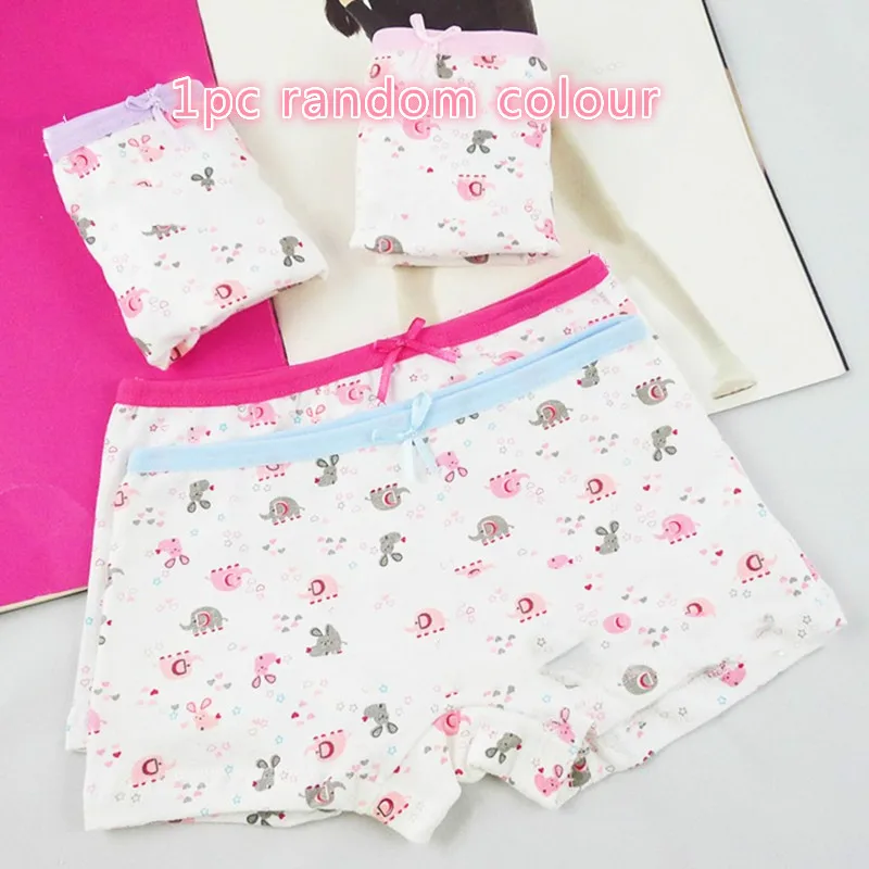 1pc random colour Нижнее белье для маленьких девочек с героями мультфильмов, 2/1 шт., детские дышащие трусы, удобные трусы для девочек 2-10 лет - Цвет: 1pc random colour