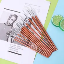 Новые 12 шт тонкие красные жемчужные акриловые Деревянные Краски художников акварельные кисти для живописи маслом