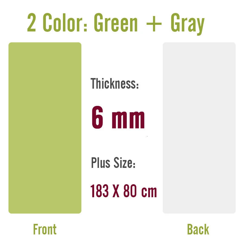 183X80CM Thicker 6mm 183x800x8 мм TPE коврик для йоги с двухсторонним использованием большой размер Противоскользящий коврик для начинающих экологический фитнес-гимнастика коврики - Цвет: 183X80CM Thicker 6mm