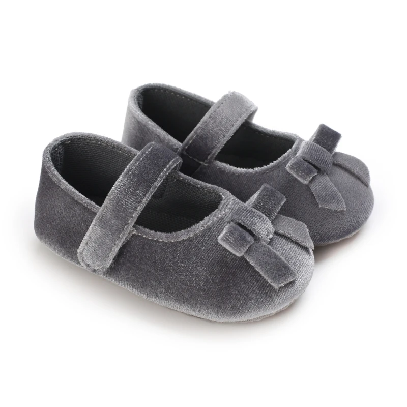 Baywell PU Leather Bowknot Princess Shoes For Baby Girls Prewalker Anti-slip Soft Sole Moccasins Footwear Shoes First Walker