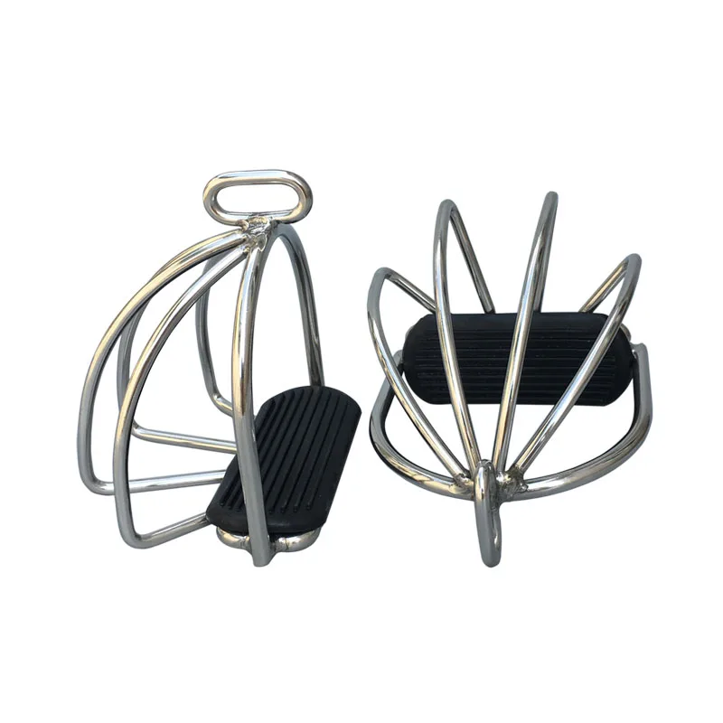 Stainless Steel Safety Stirrups With Cage Saddle Iron Horse Equipment Horse Product Knight Equipent