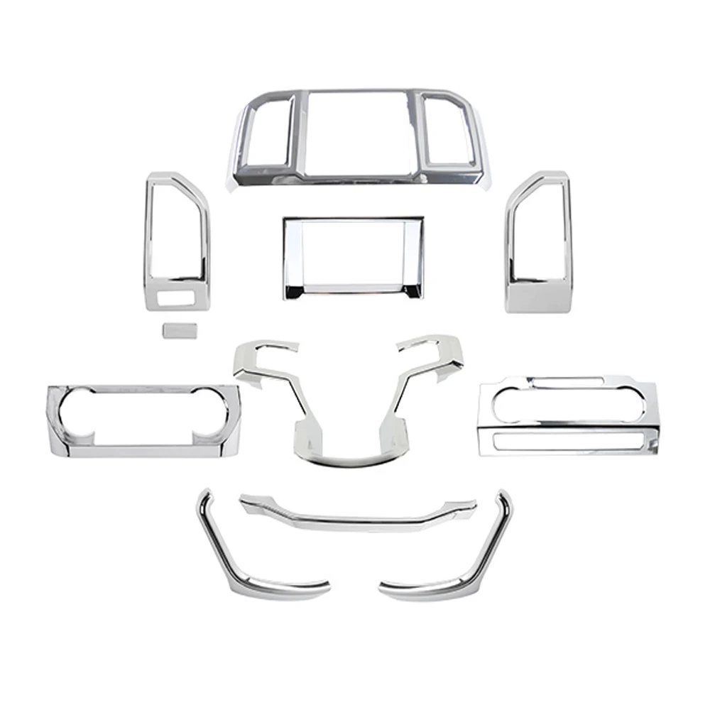 

New ABS Car Styling For Ford F150 15-2020 Left Hand Drive Interior Steering Wheel GPS Instrument Decoration Strip Cover Molding