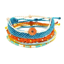 Дикая волна в Европу и США Ins ветер Воск линия ручной работы Тканые Маргаритка Подсолнух цвет браслет