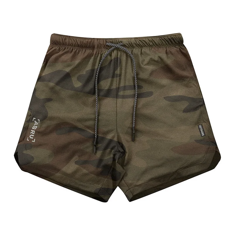 Новинка летние мужские камуфляжные однотонные спортивные шорты для мужчин быстросохнущие дышащие шорты для фитнеса с волком