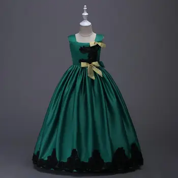 

Evening dress long dress Halloween middle-aged children host present costume girls princess skirt suspenders dress