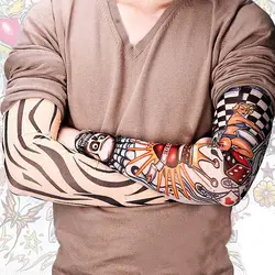 Новые 6 шт Новые Нейлоновые эластичные фальшивая, временная татуировка рукава дизайн боди-арт чулки тату для крутых мужчин и женщин